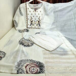 Vetican Silk 3-Piece Kurti Set with Zari Weaving Dupatta