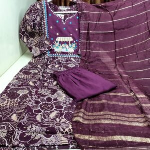 Vetican Silk 3-Piece Kurti Set with Zari Weaving Dupatta
