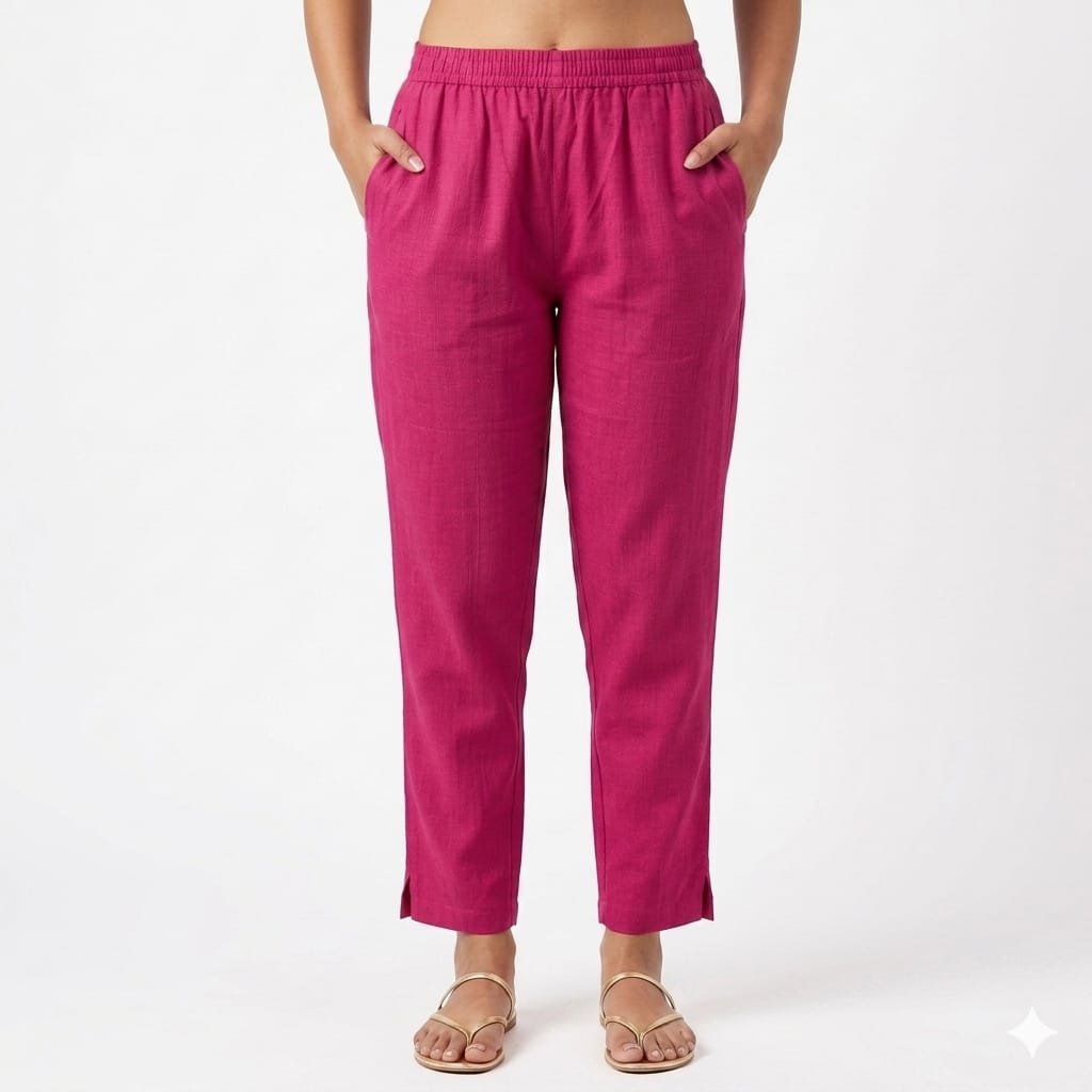 cotton straight pants