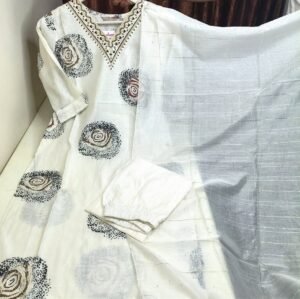 Vetican Silk 3-Piece Kurti Set with Zari Weaving Dupatta